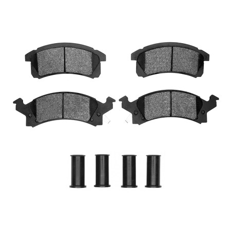 Dynamic Friction Co 5000 Advanced Brake Pads - Semi Metallic and Hardware Kit, Long Pad Wear, Front 1551-0506-01